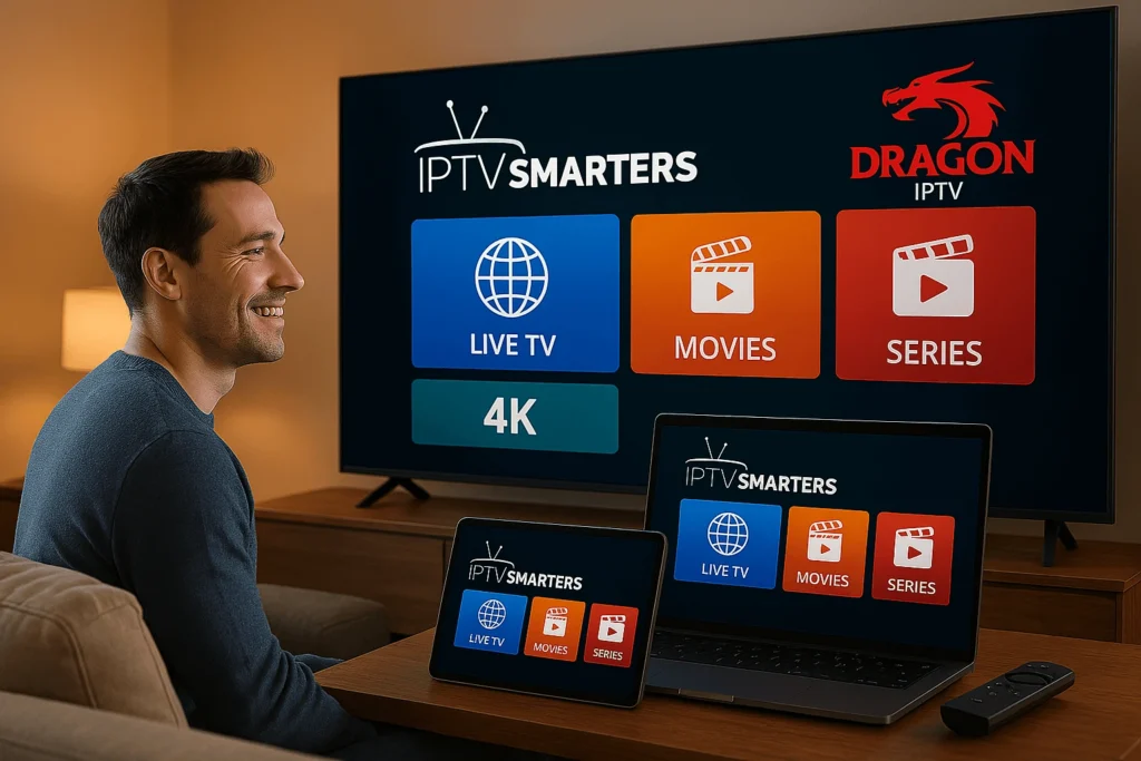 code iptv smarters pro pour regarder la télévision illimitée avec IPTV DRAGON

