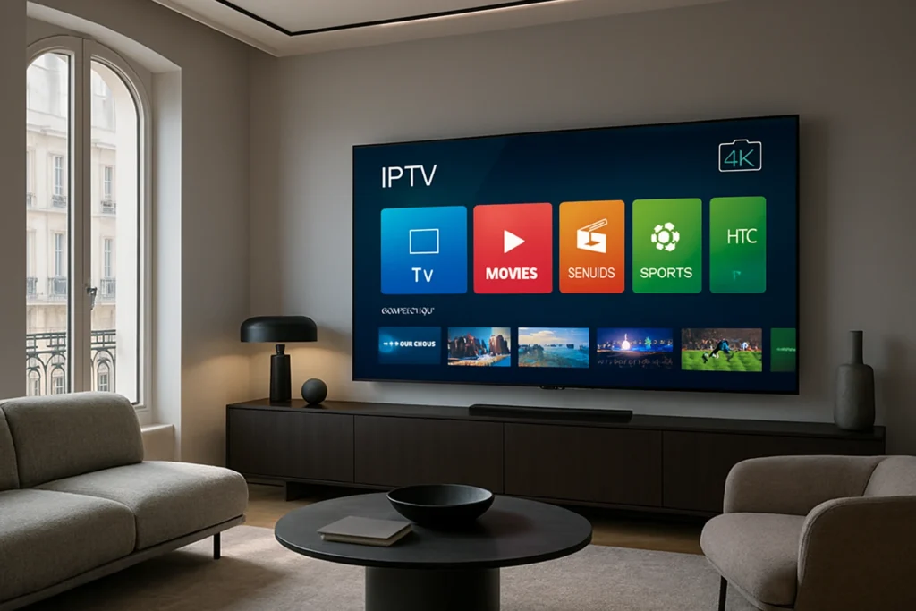 Smart IPTV sur Smart TV en France avec abonnement IPTV haute qualité et interface moderne en 2025