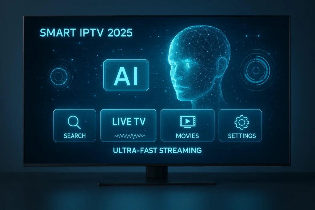 Tendances Smart IPTV 2025 avec technologie avancée et abonnement IPTV futuriste