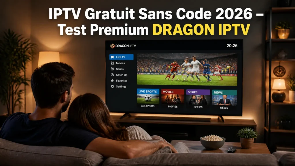 IPTV gratuit sans code 2026 sur Smart TV avec DRAGON IPTV