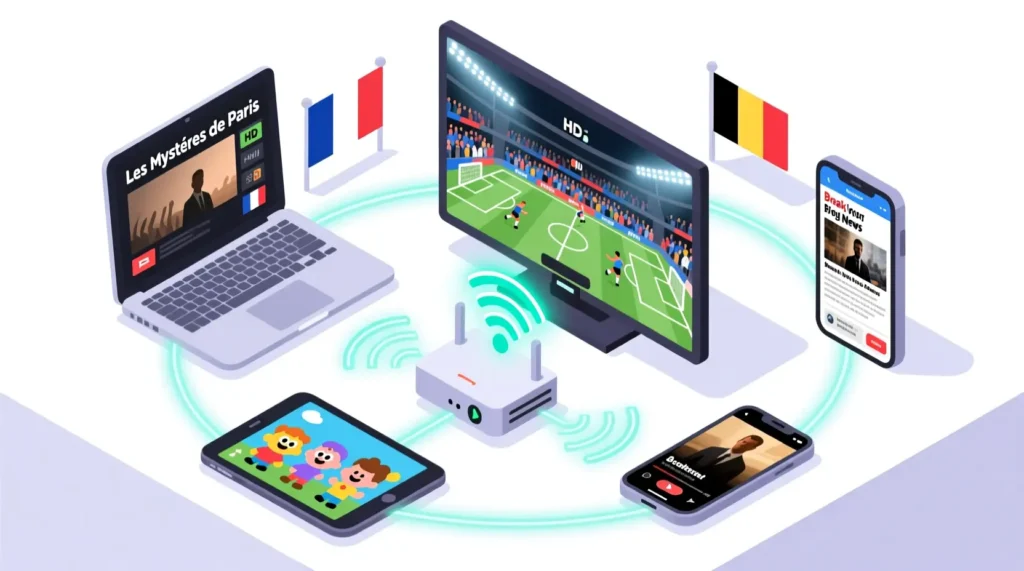 iptv abonnement multi-écrans appareils streaming france belgique