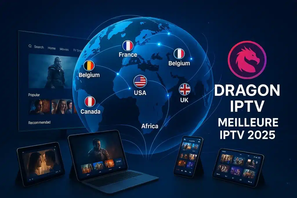DRAGON IPTV fonctionne dans tous les pays, montrant best IPTV stable et IPTV haute qualité sur tous les appareils