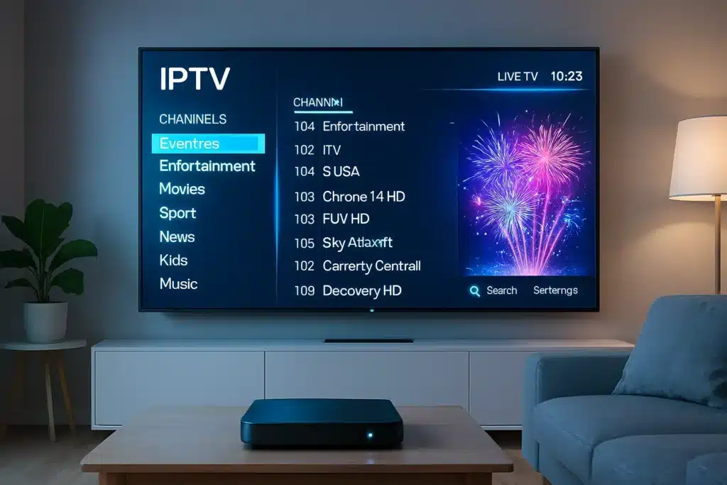 set IPTV en France 2025 avec smart TV et iptv box en 4K