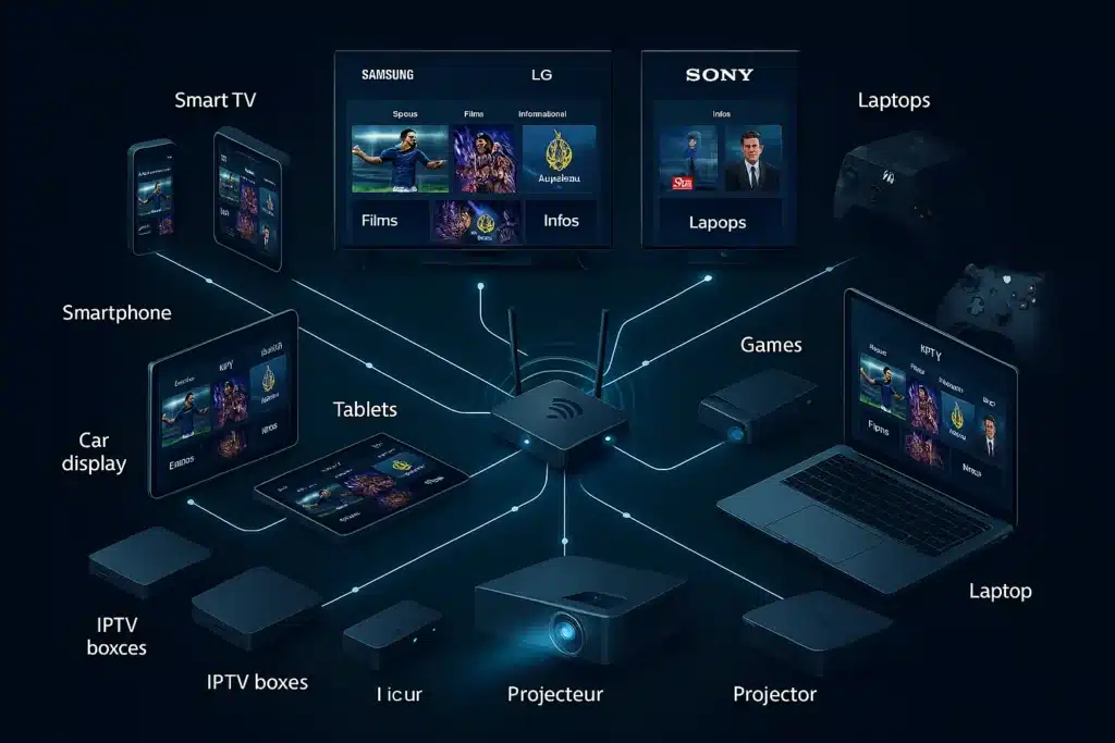 Compatibilité box iptv appareils multiples - télévision internet multi-écrans abonnement iptv