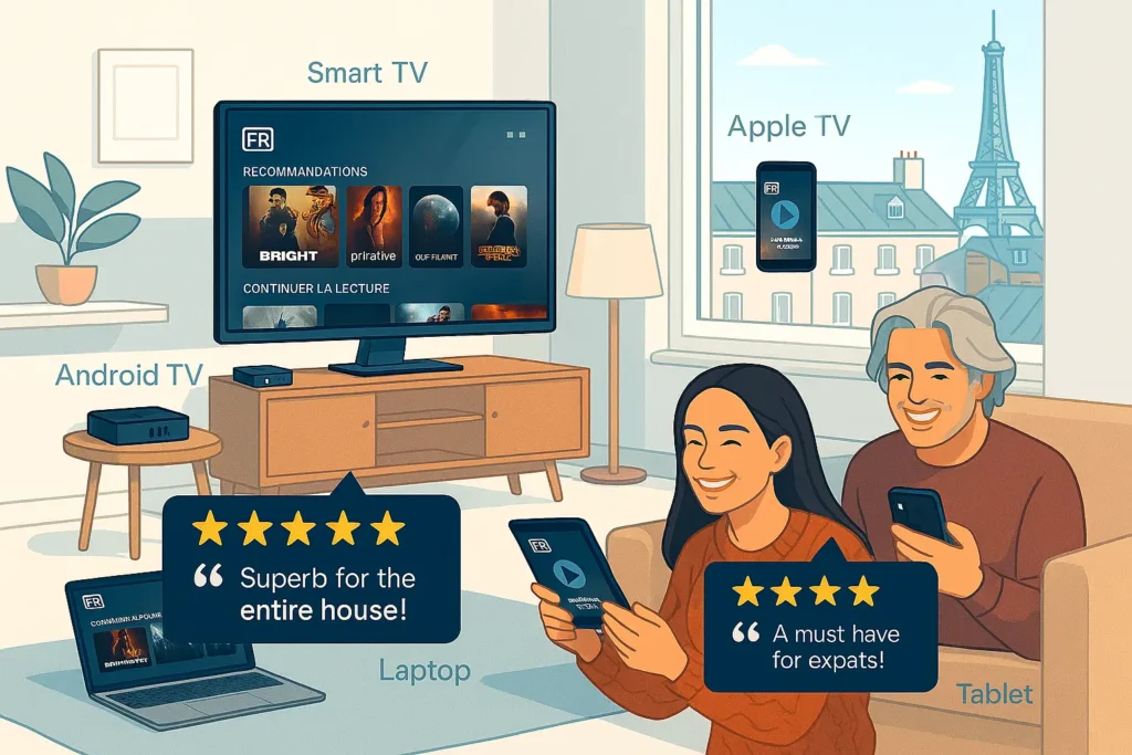 IPTV OTT service premium France 2025 - Streaming 4K France sur tous appareils