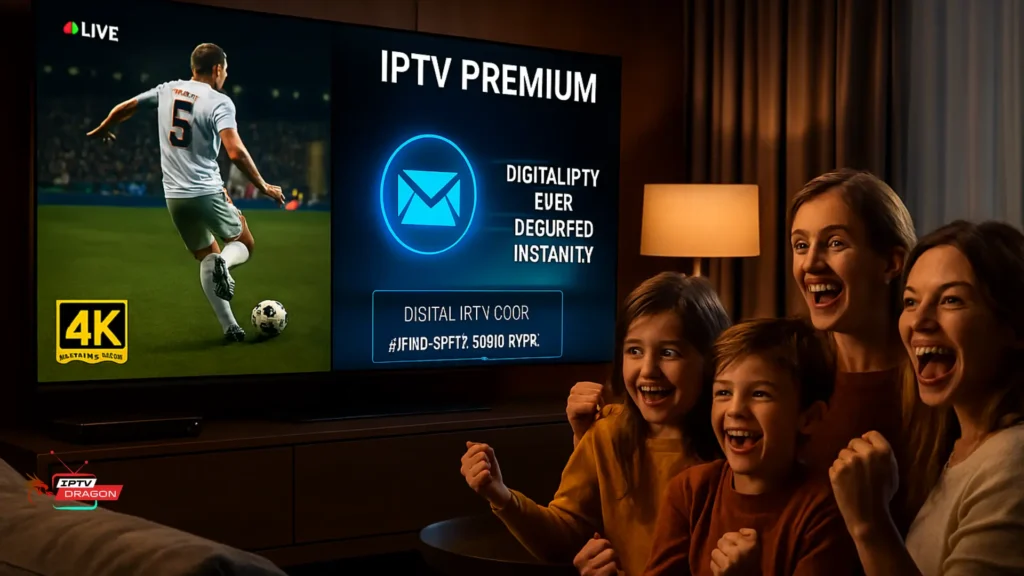 Famille profitant d’un code iptv livraison rapide en IPTV 4K France 2025