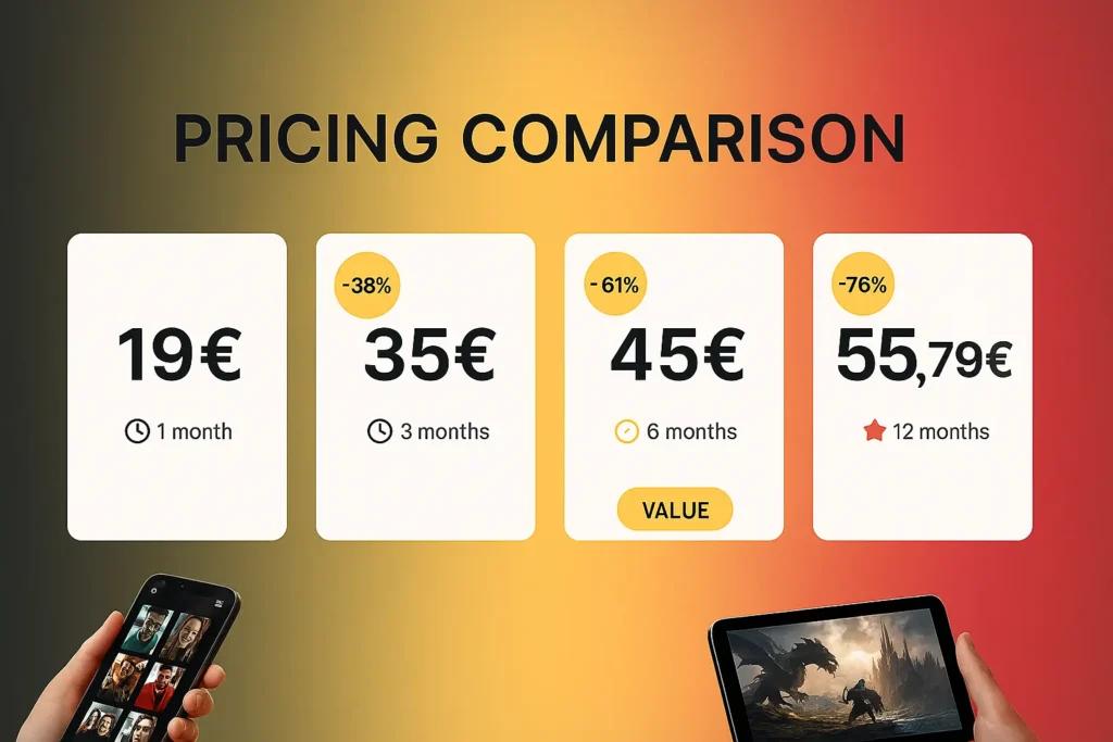 Offre IPTV 2025 - Tarifs abonnement IPTV Belgique de 19€ à 55,79€ par an avec économies massives