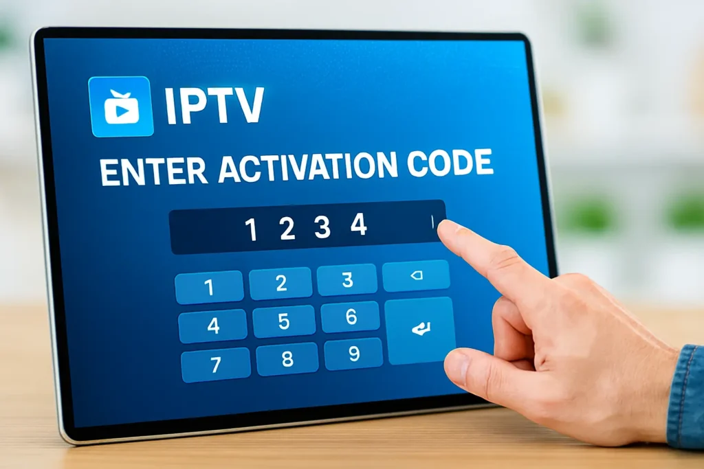 Saisie du code activation IPTV pour rétablir l’accès à toutes les chaînes.