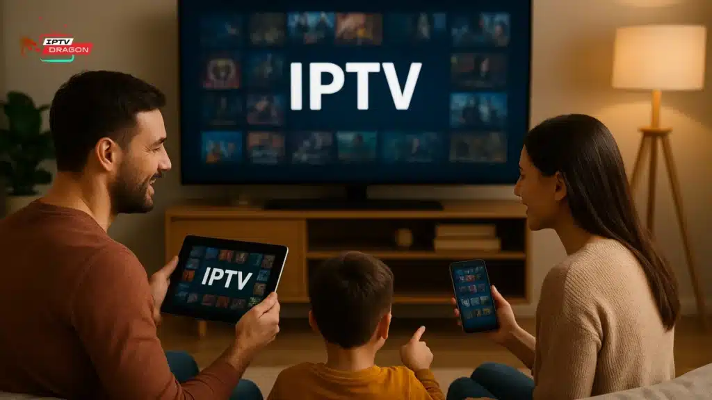 Exemple d’utilisation multi-écrans IPTV avec un même abonnement IPTV mondial sans partager de code IPTV risqué.