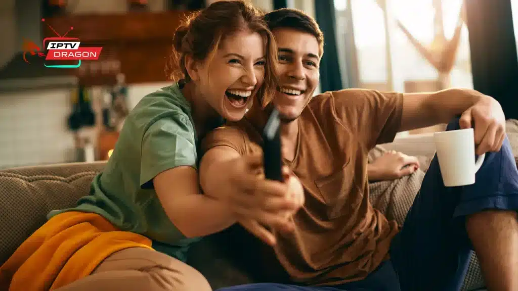 Eva Nicolas regardant des chaînes et films via Xtream IPTV sur Android sur sa tablette, interface intuitive et conviviale.