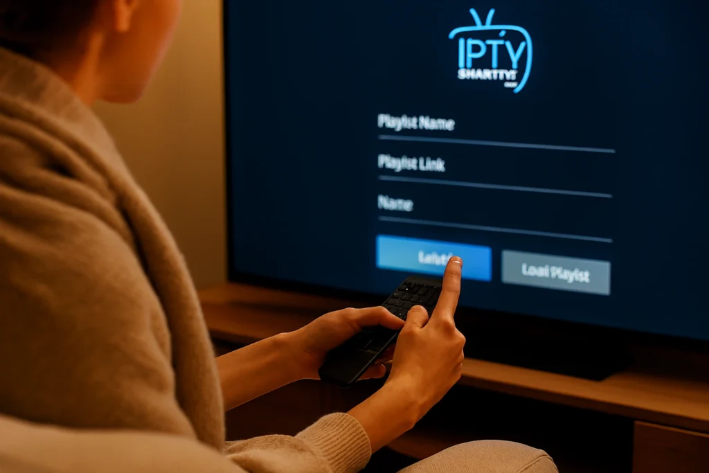Installation simple d’un iptv smarters pro abonnement, illustrant la facilité pour Installer IPTV Premium en quelques minutes.