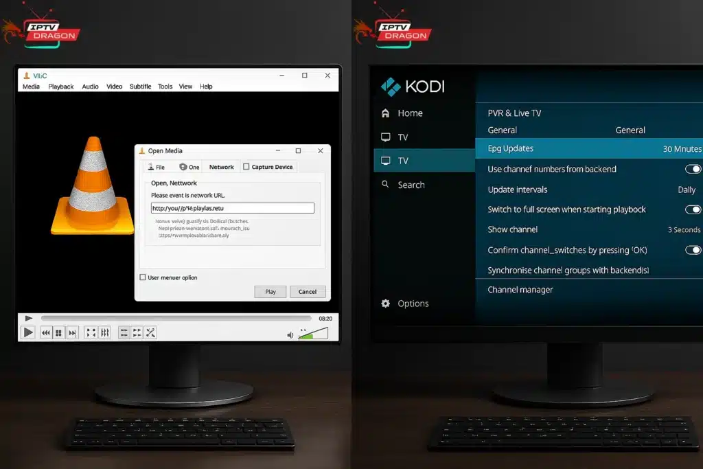 Configuration de xtream codes m3u sur VLC Media Player et Kodi pour lecteur IPTV