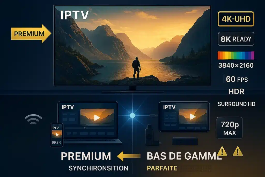 IPTV premium 2026 qualité 4K UHD 8K streaming cristallin comparaison services France