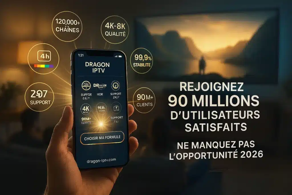 Meilleure IPTV 2026 France souscription DRAGON IPTV opportunité rejoindre 90 millions clients