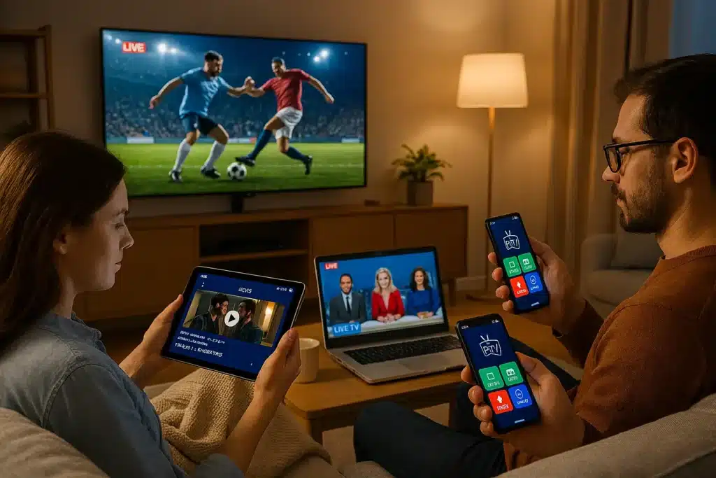 Utilisation iptv smarters pro code sur plusieurs appareils - Smart TV, tablette, smartphone et PC