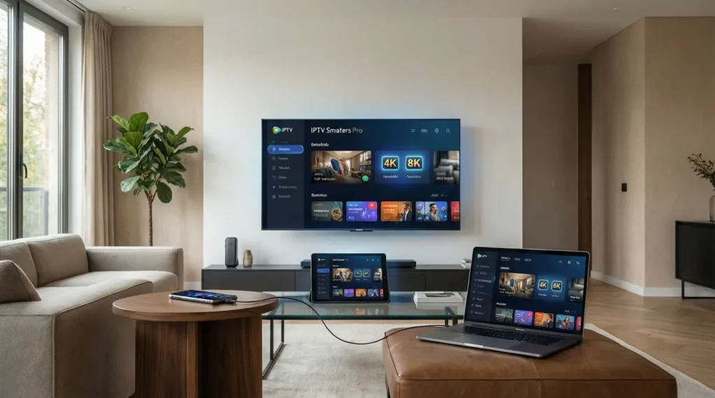 iptv smarters pro prix abonnement expliqué avec application IPTV sur plusieurs écrans
