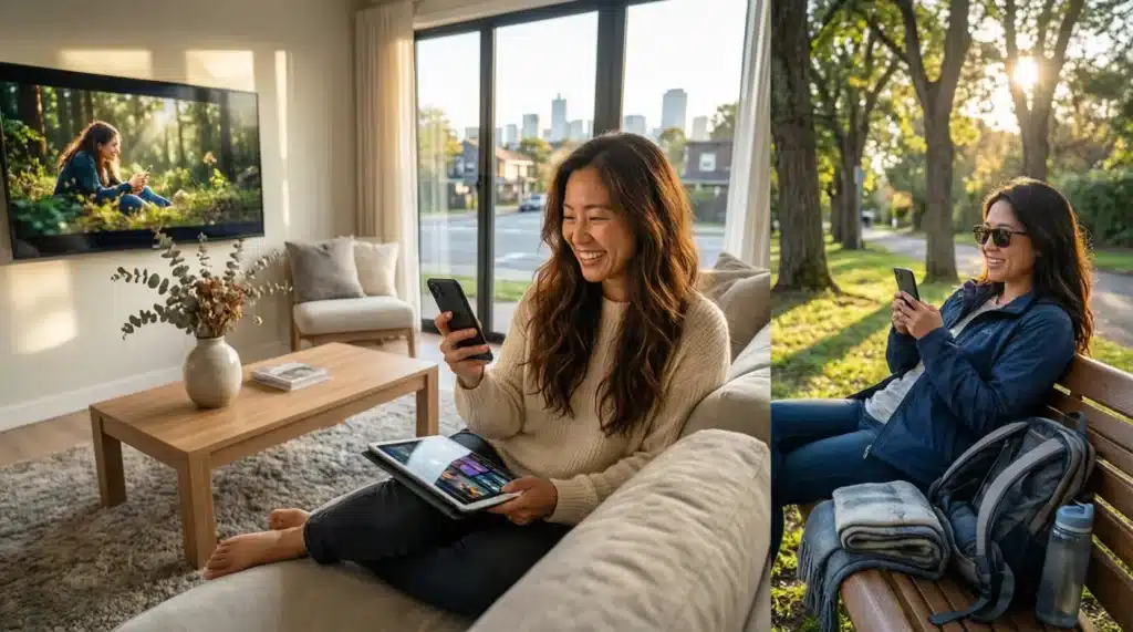 Utilisatrice satisfaite recommandant une alternative fiable à la liste M3U gratuite 2026 avec IPTV premium