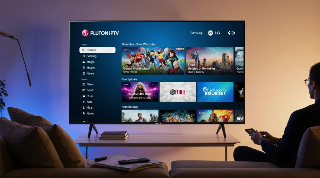 Pluton IPTV smart tv installation guide - Compatible Samsung LG Android TV 4K streaming multi-marques