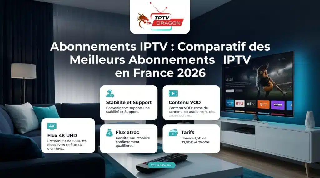 Abonnements IPTV 2026 comparatif meilleurs abonnements IPTV Dragon IPTV